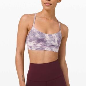 Lululemon Flow Y Bra Nulu, B/C Cup Diamond Dye Pink Bliss Graphite Purple Size 4